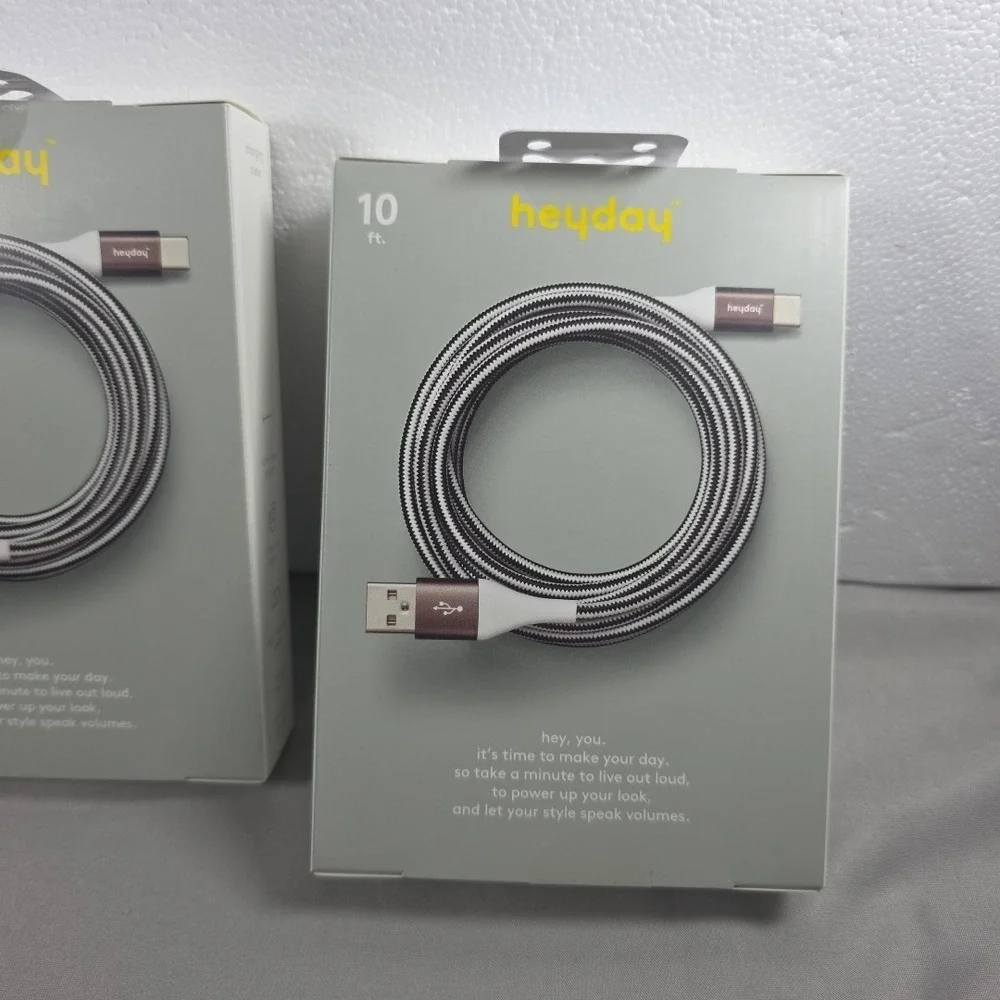 Heyday USB A to USB C - 10ft Charging Cable for Android Devices Set Of 2